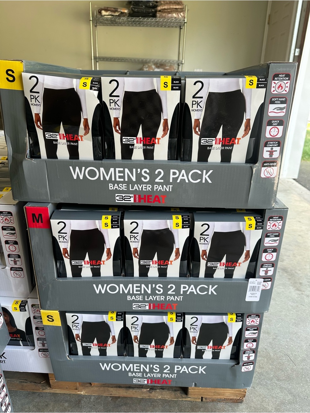 32° Heat Women's 2-Pack Base Layer Pant - Black